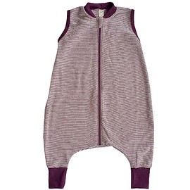 Lilano, Sleeping Bag with Leg, Ringed, Merino Wool (kbT), Silk, 210 g/m² (Berry/Natural, 74-80)