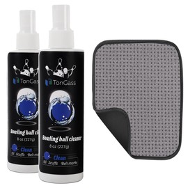 TonGass Bowling Ball Cleaner Spray Kit with Towel (2+1 Pack) Portable Bowling Spray Accessories, Oil & Scuff Mark Cleaner, Restores Tack and Prolongs Lifespan of Ball