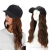 LaLuLoLi Womens Light Brown Hair Extensions with Black Baseball Cap