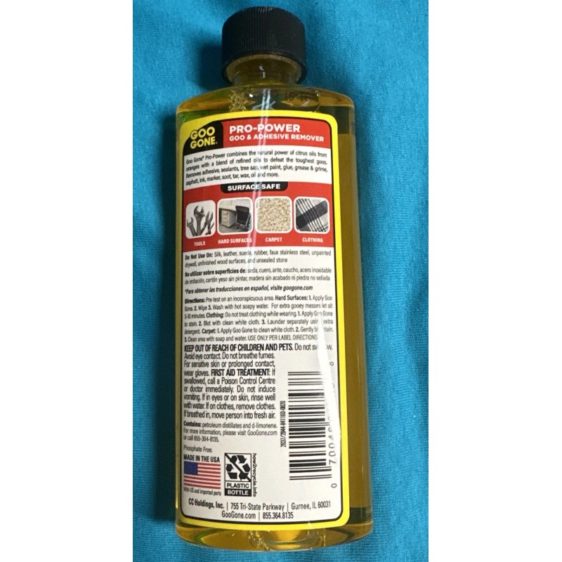 Magic Goo Gone Citrus Solvent Removes Gum Grease & Tar