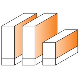 CMT 806.001.11 3-Piece Flush Trim Bit Set, 1/4-Inch Shank