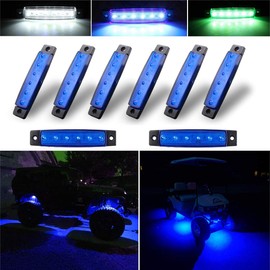 Botepon 8 luces LED de roca, luces de tira, luces de pozo de rueda, kit de subterráneo LED para carrito de golf, Jeep Wrangler, RZR, Offroad, F150, F250, moto de nieve (azul)