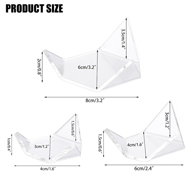 Hipiwe 12 Pcs Acrylic Triangle Display Holder - Display Easel