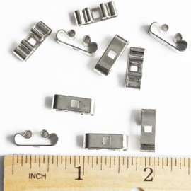 Blank Bolo Tie Slides Low Profile Pack of 10 Silvertone 5 x15mm