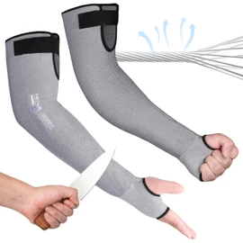 toolant ANSI A6 Cut Resistant Sleeves, Cooling Arm Protection Sleeves for Gardening, PFAS Free Arm Protectors for Thin Skin and Bruising, Construction, Pet Grooming, Gray, 1 Pair