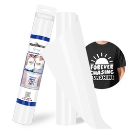 TECKWRAP Heat Transfer Vinyl - 12" x 10ft Iron on Vinyl for DIY Clothing,Shirts,Logos,Hats, Fabric HTV Vinyl Heat Transfer Paper Compatible with Heat Press Craft Cutters,White