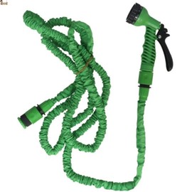 BricoLoco.com Gartenschlauch, ausziehbar, Multifunktions-Bewässerungspistole, 7 Strahlarten, automatisches Aufrollen, schnelle Verbindung (ausziehbar 7,5 m, 1)