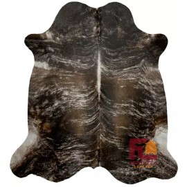 Fortezzaoutlet Cowhide Rug Dark Brindle | Premium Quality | Large 6' x 7'