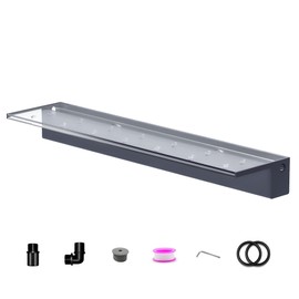 Pool Fountain, LONGRUNNEW Transparent Acrylic Pool Waterfall Spillway with Pipe Connector Kits for Indoor/Outdoor Decorative, 35.4 Inches Pool Water Feature for Garden Patio, Backyard Koi Pond Decor