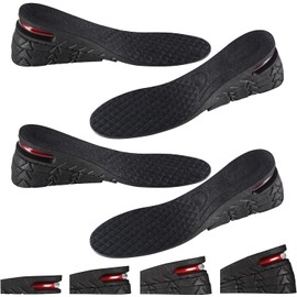 2 Pares Plantillas para Aumentar Altura Hombre y Mujer,4 Capas Ajustables Plantillas Altura Hombre de 3 a 7,5 cm con Cojín de Aire Cómodas Plantilla de Aumento de Altura Almohadilla