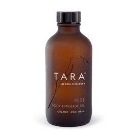 TARA Spa Therapy Rest Body & Massage Oil – Premium Organic Oil for Deep Relaxation & Rest, 100% Pure Essential Oils, Lavender, Chamomile & Sandalwood, 4 oz