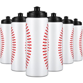 Yaomiao 2 Pcs Baseball Water Bottle Bulk Reusable Baseball Sports Bottle for Boys 20 oz Squeeze Water Bottles Baseball Accessories Gifts for Boys Girls School Sports (Baseball)