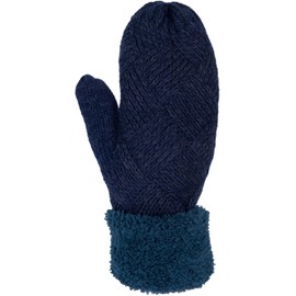 styleBREAKER 09010031 Women's Warm Winter Knitted Mittens, Gloves with Diamond Pattern, Thermal Fleece, Knitted Gloves, darkblue