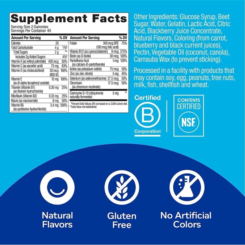 Olly Men's Multivitamin A, C, D, E, B, Lycopene, Zinc