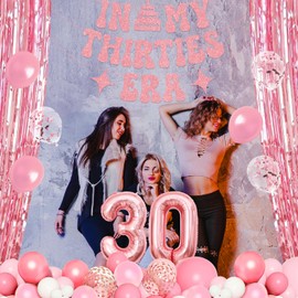30th Birthday Decorations for Her, 60 Pcs Happy 30th Birthday Decorations, Glitter Pink In My Thirties Eras Tour Party Decorations, 30th Birthday Gifts for Women