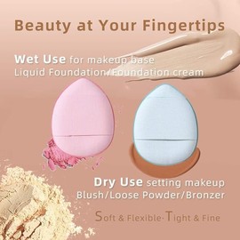 10 Pcs Finger Powder Puff Makeup Puff Mini Powder Puff Wet Dry Makeup Tool for Foundation Concealer Cosmetic Foundation