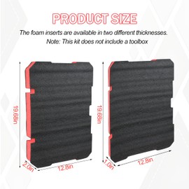 YETTAT Foam Inserts Fits Milwaukee Packout 48-22-8424 Drawer foam tool box inserts 2 pcs Black/Red