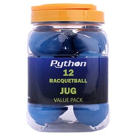 Python Blue Racquetballs (Value Pack - 12 Ball Jug/Standard Color w/Tournament Quality!)
