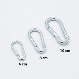 Fitness Health Heavy Duty Carabiner - 8cmx4cm Snap Lock Hook Carabiner - Opening Width 1 cm - Cable Machine Bar Attachment - Multi-Purpose & Corrosion Resistant Hook