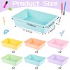 Taiyin 12 Pcs Plastic Flat Storage Tray Classroom Paper Bins