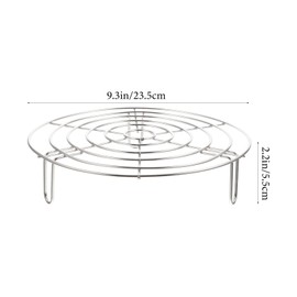Tofficu 9.25 Inch Stainless Steel Steamer Rack Multi-Purpose Pot Rack for Kitchen Steam Tray Cooling Baking and Clay Cooking Pot