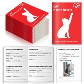 25 Pack Kitten Shot Record Book 12 Sheets Per Pack Cat Health Record Booklets Feline Health Records 5 * 3.5inch Cat Vaccination Records Book Cat Health Records for Pet Lovers Kitty Nursing Supplies