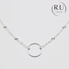 R.Universe 925 Sterling Silver Folded Double Chain CHOKER Necklace with