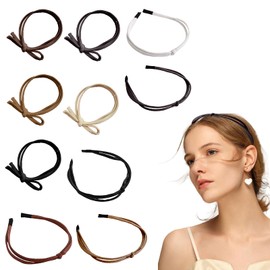 Leather Headbands for Women, 5 Pcs Headband for Women Trendy, 5 Pcs Thin Hair Scrunchie, Thin Headbands for Womens, Womens Headband Fashion Suitable for Most Hairstyles, Such As Long and Short Hair