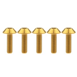 Ruifu Titanium Alloy Torx Bolts M6x12 15 0.8 inch (20 mm) Bicycle Motorcycle Wheel License Plate Mounting Bolts Set of 5 (Gold, M6x15mm)