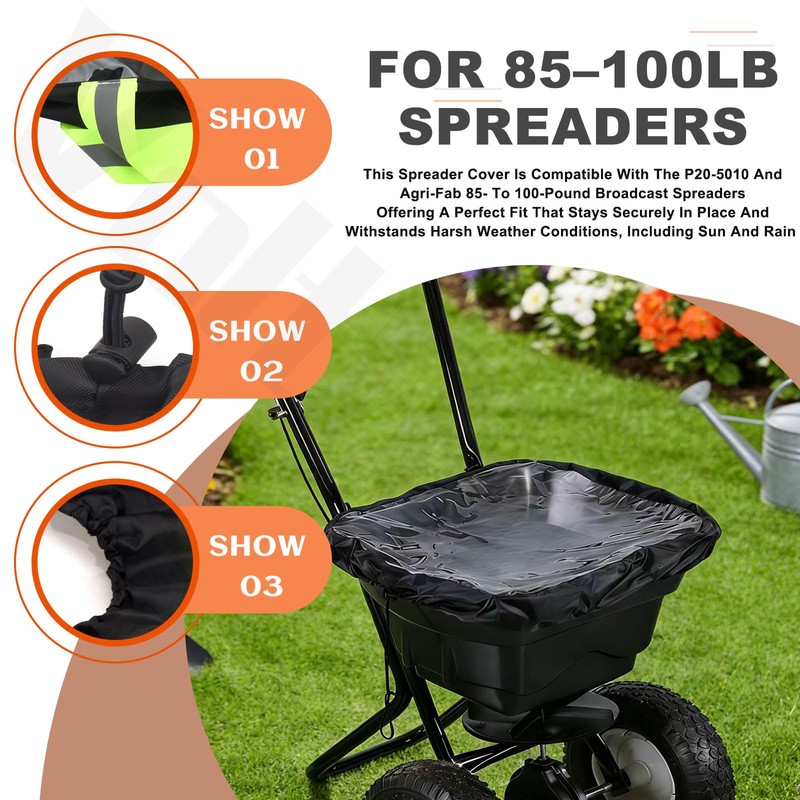 VoltRidge Hopper Cover Waterproof for P20-5010 & Agri-Fab 85lb -