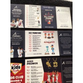 Atlanta Braves--2021 2022 2023 2024 Pocket Schedules- RaceTrac Unfolded MINT