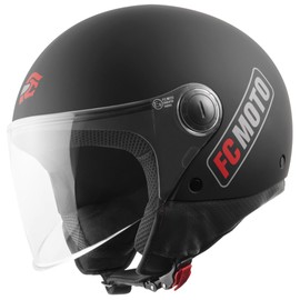 FC-Moto Square-RS Jet Helmet, Matte Black/Red, XS