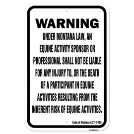 Montana Equine | 12" X 18" Heavy-Gauge Aluminum Rust Proof Parking Sign | Protect Your Business & Municipality | Made in The USA