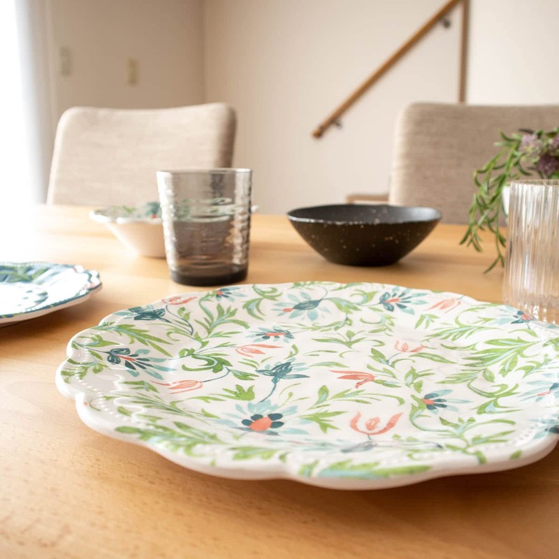 Tarhong TT20746576 Chinoise Ribbotanical Salad Plate, 9.1 inches (23 cm),