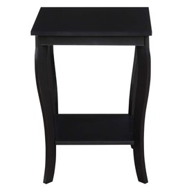 Convenience Concepts American Heritage Square End Table with Shelf, Black