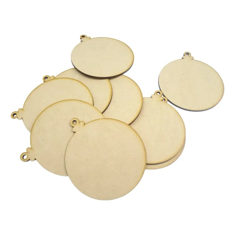 Dupla - 12 Esferas Navideñas Mdf 3mm 11cm Ideal Para