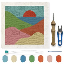 FREEBLOSS Punch Needle Kit Scenery Punch Embroidery Kit Punch Needle Embroidery Rug Punch Needle Kit Needle Punch Kit Needle Punch Kit for Beginners
