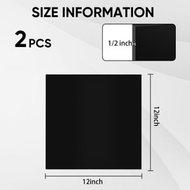 2PCS HDPE Plastic Sheet 1/2 Inch Thick 12" x 12", Hard Hdpe Polyethylene Sheets,High Density Polyethylene Board Solid Plastic Block for DIY Projects for Home Decor Handcrafts