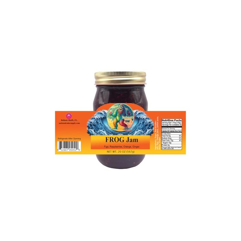 Beachsquatch Frog Jam (Figs, Raspberries, Orange, Ginger), 20 ounce jar