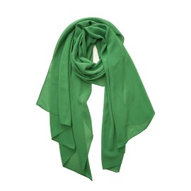 YOUR SMILE for Women Lightweight Breathable Solid Color Soft Chiffon Long Fashion Scarves Sunscreen Shawls (Green)