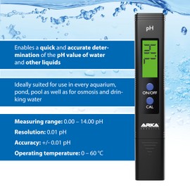 MICROBE-LIFT ARKA myAQUA pH Meter for Water - Pre-Calibrated, Includes Calibration Powder, Accurately Measures pH Value in Aquariums, Pools, Ponds & More for Optimal Water Quality