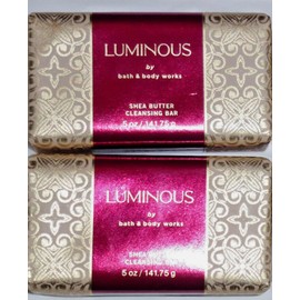 2 LUMINOUS 5 OZ. SHEA BUTTER CLEANSING BAR SOAP bath body