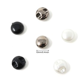 Honbay 60PCS Dainty Pearl Buttons - Round Plastic Resin Sewing Buttons for Wedding Dress, Skirts, Gloves, Sweaters, Shirts, Hats, Scarves, Headbands and Other Craft Projects