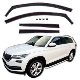 SCOUTT | GP Windabweiser Regenabweiser Passend Für Kodiaq 2016-2023 4tlg, Set 4-Teilig, Aerodynamisch, Einfache Montage, Befeistigung mit Clips