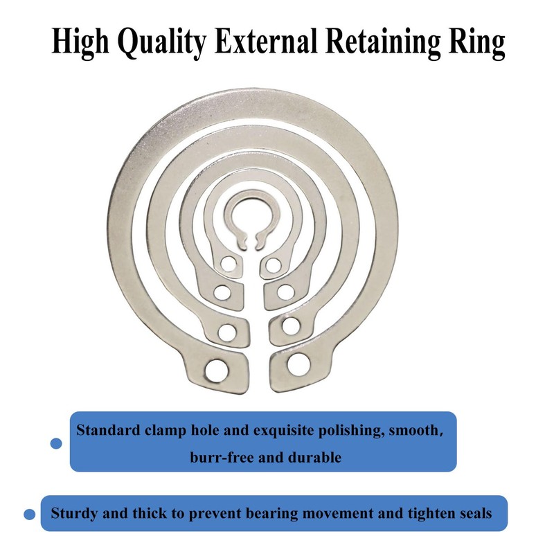Didamx 325Pcs 304 Stainless Steel External C-Clips Shaft Circlip Retaining