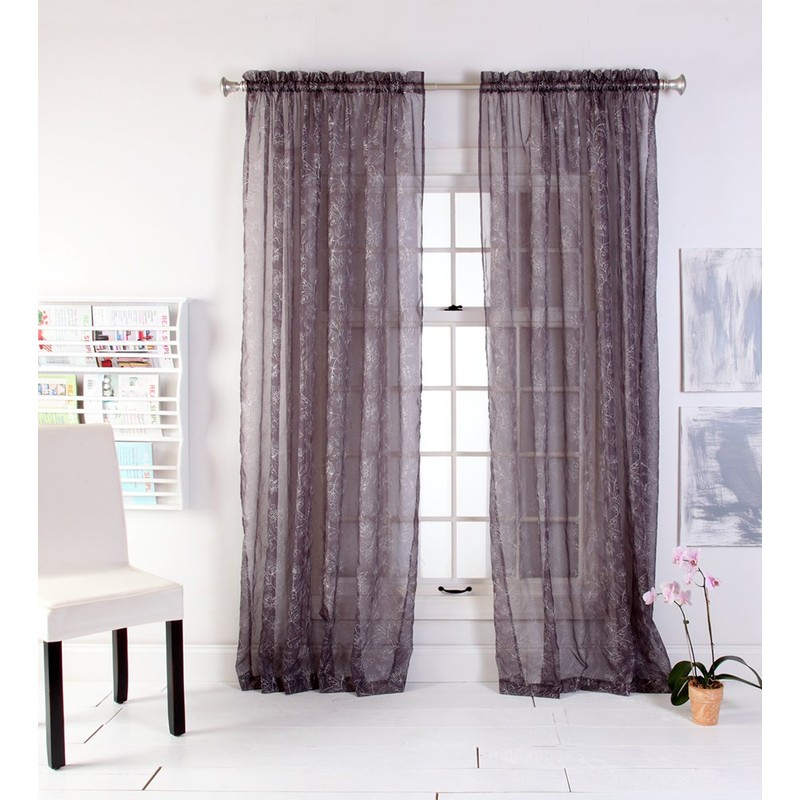 Stylemaster Renaissance Home Fashion Reese Embroidered Sheer Rod Pocket Panel,