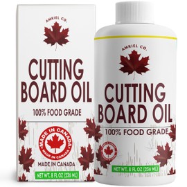 Cutting Board Oil 8 fl oz – 100% Food-Grade Mineral Oil for Protecting and Restoring Wooden Cutting Boards, Butcher Blocks, and Utensils by AMRIEL CO.