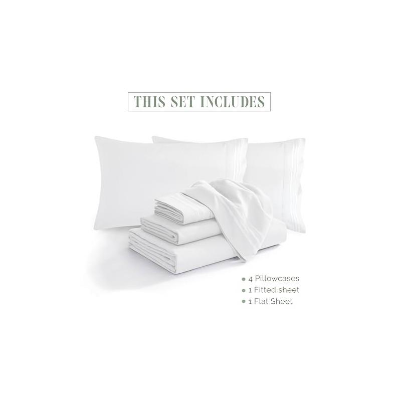 BESPOLITAN INC. 1200 Thread Count 4pc King Size Egyptian Bed