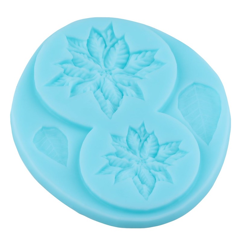 Christmas Flower Fondant Mold Poinsettia Flower Silicone Molds
