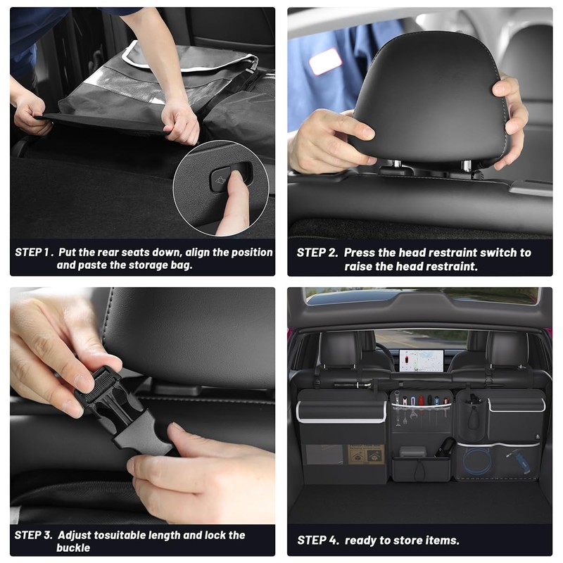 Timoxi Back Seat Trunk Organizer Hanging Car Organizer Trunk Foldable